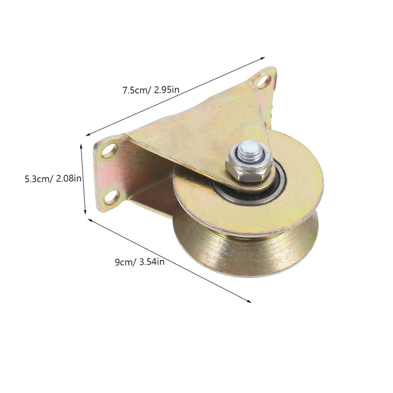 Stobaza 2Pcs Steel Pulley Block Single Wheel Wire Rope Rail For Ceiling Garage - Image 2